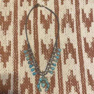 Turquoise squash blossom necklace